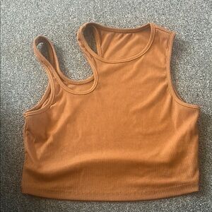 SHEIN Ribbed Tank Top - Brown